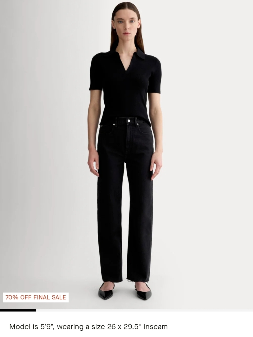 Everlane Way High Straight Leg Jeans in Washed Black